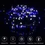 Quntis Christmas String Lights - Outdoor Indoor 132FT 300 LEDs Fairy String Lights Battery Operated Decoration Twinkle Lights with Timer for Home Garden Tree Wedding Party Valentines Day, Blue White