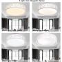 Flush Mount Ceiling Light Fixture, 15 Inch Ceiling Light for Bedroom, Ceiling Light with Remote Dimmable, 20W 3200 Lumens 3000K-6500K (3 Color Temperatures), Hallway LED Flush Light Fixture (White)