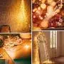 IDEAALS 2-Pack Solar String Lights Outdoor, IP65 Waterproof 200LED Outdoor Fairy Lights with 8 Modes, Twinkle Lights for Garden Yard Patio Christmas Home Party (Warm White)