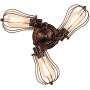 Industrial Flush Mount Ceiling Light Fixture, Rustic Rotatable Ceiling Lighting in Golden Bronze, Vintage 3-Light Wire Cage Sconce Wall Lighting for Farmhouse Bedroom Living Room Café, 1 Pack
