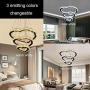 Modern Crystal 3 Heart Rings LED Chandelier Light Fixture Pendant Lighting Adjustable Stainless Steel Ceiling Hanging Lamp for Living Room Dinning Room Bedroom (Changeable)