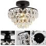 YYJLX Crystal Chandelier Lighting Mini SemI Flush Mount Ceiling Light Fixture for Hallway Bedroom Bathroom