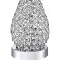 Kasey Modern Accent Table Lamp Crystal Bead Silver Gourd White Drum Shade for Living Room Family Bedroom Bedside Nightstand - Possini Euro Design