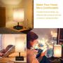 Bedside Lamp, 3 Way Dimmable Touch Control Table Lamp with 2 USB Charging Ports 2 AC Outlet, Nightstand Lamp with Grey Fabric Shade Bedroom Lamp for Bedroom Set of 2 for Living Room, Reading, Office