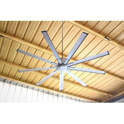 Big Air 96'' Industrial Indoor/Outdoor Ceiling Fan, 6 Speed with Remote, Silver