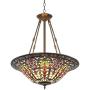 Vineyard Bronze Pendant Chandelier 24 1/2'' Wide Tiffany Style Art Glass Shade 4-Light Fixture for Dining Room House Foyer Kitchen Island Entryway Bedroom Living Room - Robert Louis Tiffany