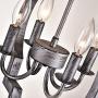 Maxax Rustic Metal Chandelier 4 Lights Ceiling Hanging Light Fixture for Indoor Kitchen Island Dining Living Room Farmhouse,Antique Silver&Black Finish