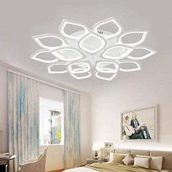 DYRABREST Modern Acrylic Ceiling Chandeliers Home LED Warm Light Flower Shape Ceiling 15 Head Dining Room Living Room Bedroom (White Light)