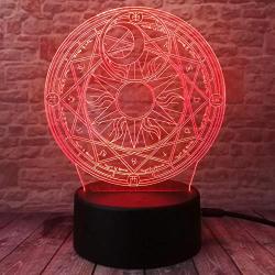 Lamps for Living Room 3D Anime Japanese Cardcaptor Card Captor Sakura Magic Circle Array 7/16 Color Change Night Light Table Lamp Kids Holiday Christmas Toy Kids Night Light SGFG