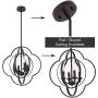 VINLUZ Modern Globe Chandeliers Farmhouse 4-Light Oil Rubbed Bronze Metal Kitchen Island Pendant Lighting, Industrial Ceiling Hanging Lamp for Dining Room Bedroom Hallway