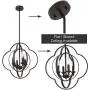 VINLUZ Modern Globe Chandeliers Farmhouse 4-Light Oil Rubbed Bronze Metal Kitchen Island Pendant Lighting, Industrial Ceiling Hanging Lamp for Dining Room Bedroom Hallway