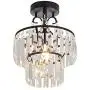 YYJLX Crystal Chandeliers Light Flush Mount Lighting Fixture with Ceiling Lamp for Hallway Bar Kitchen Dining Room Kids Room