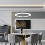 WELAKI LED Pendant Light, 25W 1-Ring Modern Chandelier Ceiling Light Fixture, 19.7'', 6000K, Cool White, Adjustable Hanging Pendant Lighting Fixture for Kitchen Island, Dining Room, Restaurant