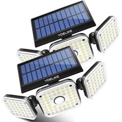 Solar Lights Outdoor, 112 LED 800LM Wireless Motion Sensor Solar Floor Security Lights Outdoor, 3 Night Mode IP65 Waterproof Outside Lights for Garden Yard Pathway Garage, 2 Pack