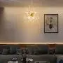 LLHZSY Modern Firework Chandelier 8-Lights Dandelion Sputnik Chandelier Gold Crystal Pendant Lighting Ceiling Light Fixture for Bedroom Living Room Dining Room
