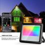 2 Pack 100W RGB LED Flood Light - Waygor Bluetooth Smart Floodlights Color Changing APP Control, Outdoor Waterproof Landscape Lights Dimmable 2700K, 5700K White, 16 Million Colors&Timing& Music Sync