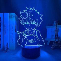 Anime Lamp Night Light Illusion Light Hunter X Hunter Killua 3D for Kid Bedroom LED Decor Lighting Child Christmas Gift Bedside Colorful Birthday Lampara Nightlight(16 Color with Remote)