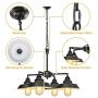 KingSo Lighting 4-Light Chandelier, Oil Rubbed Bronze Island Pendant Light Fixture with Highlights and Metal Shades Perfect for use in a Foyer, Living Room, Dining Room, or Bedroom.
