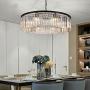 SUSUO Crystal Ceiling Light Modern Contemporary Raindrop Chandelier Lighting for Dining Room Bedroom Livingroom H7'' X D21.5''