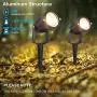 ZUCKEO 5W LED Landscape Lights 12V 24V Garden Lights Waterproof Warm White Walls Trees Flags Outdoor Landscape Spotlights with Stakes (8 Pack)