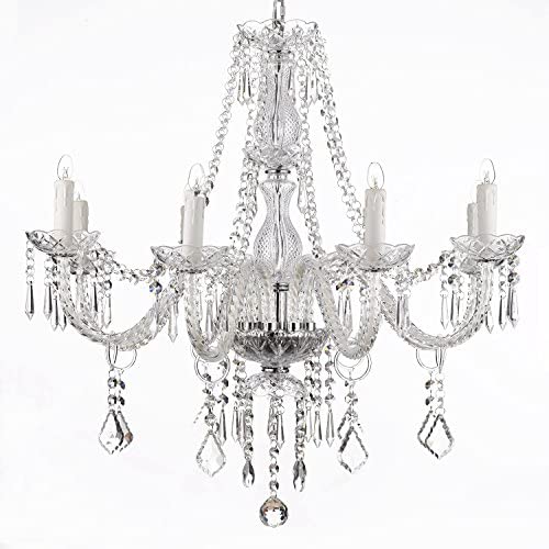 Saint Mossi Chandelier Modern K9 Crystal Raindrop Chandelier Lighting Flush Mount LED Ceiling Light Fixture Pendant Lamp for Dining Room Bathroom Bedroom Livingroom 6 E12 Bulbs Required H28 W28 Saint Mossi Chandelier Modern K9 Crystal Raindrop Chandelier Lighting Flush Mount LED Ceiling Light Fixture Pendant Lamp for Dining Room Bathroom Bedroom Livingroom 6 E12 Bulbs Required H28 W28