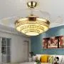 42''Crystal Invisible Ceiling Fans with Lights and Remote,Retractable 3-Color 3-Speed LED Silent Modern Fan Chandelier Lighting for Decorative Living Room (Gold) 42''Crystal Invisible Ceiling Fans with Lights and Remote,Retractable 3-Color 3-Speed LED Silent Modern Fan Chandelier Lighting for Decorative Living Room (Gold)