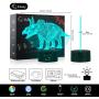 Dinosaur 3D Night Light Table Desk Lamp, Elstey 7 Colors Optical Illusion Touch Control Lights with Acrylic Flat & ABS Base & USB Cable for Christmas Gift