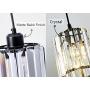 Kiven Set of 3 Track Lighting Pendants,Modern Crystal Pendant Light for Kitchen Island Counter Bar Dining Room Bedroom, Cylinder Crystal Pendant Lighting Fixture, Matte Black Finish