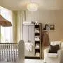 Bohemia Wood Beaded Chandelier,Flush Mount Ceiling Light,White Farmhouse Light Fixtures Ceiling for Kitchen Island Dining Room Entryway Hallway Bedroom,2-Light