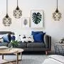 Pendant Lighting, Industrial Light Fixture, Retro Vintage Farmhouse Pendant Lights , Black Metal Cage Hanging Lights, Ceiling Lamp for Kitchen Island, Living Room, Dining Room, Loft, E26 Base, 2-Pack