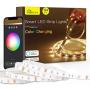 Smart Led Strip Lights, 16.4ft WIFI Rope Light Works with Alexa and Google Assistant 16 Million Color Changing, Music Sync Mode App, Voice Control Tape Smart Home Light for Bedroom, Bar and Home Party