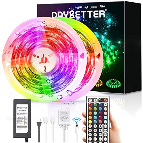 Led Strip Lights Waterproof, DAYBETTER 32.8ft LED Tape Lights Color Changing LEDs Light Strips Kit with 44 Keys Ir Remote Controller and 12v Power Supply for Indoor Outdoor Use