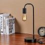 Keymit 3 Way Dimmable Bedside Lamp, Desk Lamp,ST58 8W Edison Industrial Lamp, LED Table Lamp for Bedroom Living Room, Nightstand Black Lamps, Gold LED Filament Bulb Included