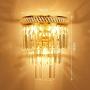 European Crystal Wall Lamp Modern Wall Lamp Sconce 40W E14 Mounted Lights for Bedroom Hotel Living Room Dining Room Study Room Gold Finish[Energy Class A+]