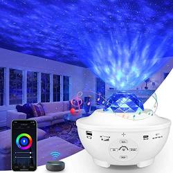 Star Projector, Yamla Smart Galaxy Light Projector Work with Alexa Google Assistant, Ocean Wave Night Light Projector with App Remote Control Bluetooth Speaker, Sky lite for Kids Adults Bedroom Party