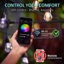 Outdoor String Lights – Patio Lights RGBW LED Lights Smart String Lights Christmas Outdoor 2.4GHz Wi-Fi Controlled 15 Edison Bulbs 49 Ft Colored String Lights Works with App & Alexa IP65 Waterproof