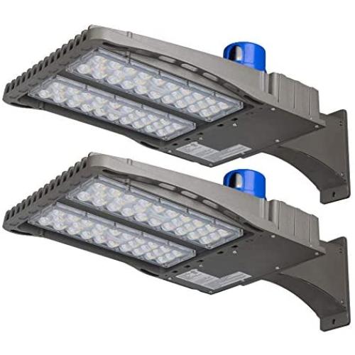 bulbeats 200W LED Parking Lot Area Light ( 200W Eqv 1000W Halogen Bulb)5000K Arm Mount with Dusk to Dawn IP65 Waterproof for Parking Lot/ Outdoor Sports Stadium/Street DLC & ELT Listed(2 Pack)