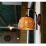 Mopoq Antique Rattan Wall Light Fixture Classic American Wrought Lantern Wall Sconce E27 Art Deco Lighting Wall Lamp for Dining Room Wall Living Room Corridor Bedside Living Room Barn (Size : 1 pcs)