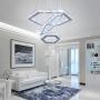 Cainjiazh Crystal Chandeliers 3 Ring Led Modern Ceiling Lighting Fixture Adjustable Stainless Steel Hanging Pendant Light for Bedroom Living Room Dining Room Hallway Bar