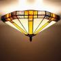 SUSUO Minimalist Colorful Stained Glass Flush Mount Ceiling Fixture Art Deco Ceiling Light for Bedroom Dining Room Hallway Kitchen