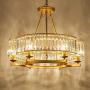 KALRI Modern Round Island Crystal Chandelier 6 Lights Flush Mount Pendant Ceiling Light Fixture for Dining Room Kitchen Living Room W25.2'' x H19.7''