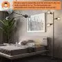 LED Industrial Floor Lamp, Standing Lamp with 3 Adjustable Heads, Tree Floor Lamp, Rustic Floor Lamp, Farmhouse Tall Stand Up Lamps for Living Room, Bedroom, Office, 3 Vintage LED Bulbs Included