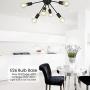 VINLUZ 6-Light Sputnik Chandelier Black Mid Century Modern Ceiling Light Industrial Pendant Lighting for Kitchen Dining Room Living Room