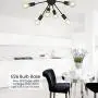 VINLUZ 6-Light Sputnik Chandelier Black Mid Century Modern Ceiling Light Industrial Pendant Lighting for Kitchen Dining Room Living Room