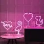 Byncceh Pink Cupid Heart-Shaped neon Lights-neon Lights with Love Detachable Base, USB or Battery Operation, Love in The Heart neon Lights, Wedding Christmas Room Decoration, Valentines Day Gifts