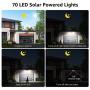 LE Solar Lights Outdoor, Motion Sensor Security Lights, 3 Adjustable Head 70 LED 270° Wide Angle, Waterproof Wireless Wall Lights for Porch Yard Garage Pathway and More