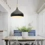 Comtemporary Pendant Light 60W Black Lampshade Industrial Metal Pendant Light Shade Ceiling Hanging Light Fixtures Light Guard 1 Light for Dining Room,Kitchen