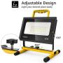 Olafus 60W LED Work Lights, 400W Equivalent, 6000LM Construction Light with Stand, IP66 Waterproof Outdoor Job Site Worklight, LED Working Lighting for Workshop, Garage, Jetty, 5000K Daylight White