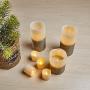 Furora LIGHTING LED Flameless Candles with Remote Control, Set of 8, Real Wax Battery Operated Pillars and Votives LED Candles with Flickering Flame and Timer Featured - Gold Trim