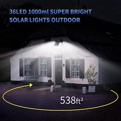 DBF Solar Motion Sensor Light Outdoor Upgraded 1000 Lumens Weatherproof Dual Head Solar Spotlight Wireles Solar Security Lights with 4 Mode, Ultra-Bright for Wall Garden Yard Driveway Pathway Walkway